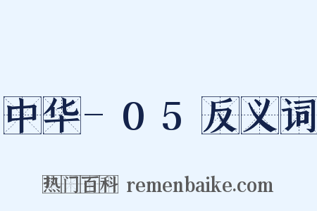 中华-05反义词是什么意思的图片